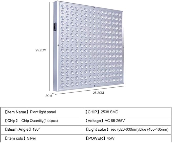 45W 144 LED LED Plant Growth Lamp Full Spectrum for Greenhouse Hydroponic Plants from Sowing to Harvesting LLP-LED (Color : AU Plug)