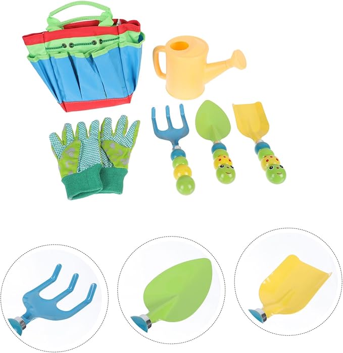 1set Boys and Girls Multi-Purpose Garden Tools Set Mini Planting Equipment for Toddlers Fun and Safe Gardening Tools for Brightly and Lightweight for Little Hands