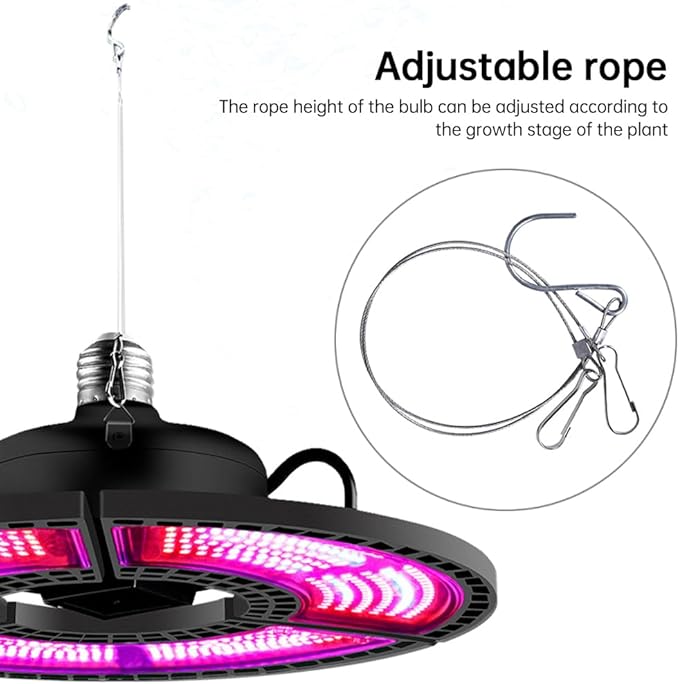 Buachois Grow Lights for Indoor Plants 360 LED Full Spectrum Red Blue LED Plant Growing Lamps with E27 BaseHeight Adjustable Plant Stand for Flowers Vegetables Growth