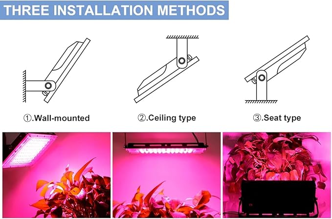 LED Grow Light Full Spectrum Floodlight Plant Growing Light Waterproof Phytolamp for Indoor Outdoor Plants Flower Seedlin100W