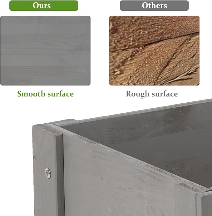 Raised Garden Bed with Legs 48x24x30 in Planter Boxes Outdoor Elevated Wooden Planter Box Standing Growing Bed for Gardening Backyard Patio and Balcony (Grey 31x16x30)