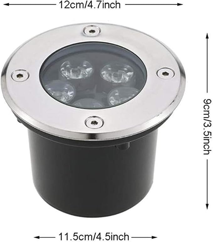 4PCS 6W Outdoor Landscape Lights - Waterproof IP67 Recessed Spotlight for Garden Courtyard &amp Lawn Buried Floor Light with Red Light Perfect for Pathway Illumination