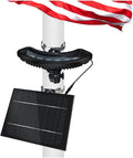 Solar LED Curved Spot Light - Ground Stake or Pole Installation - 360 Lumens - 6 LEDs - Dusk to Dawn Photocell Sensor Outdoor Flagpole and Landscape Lighting