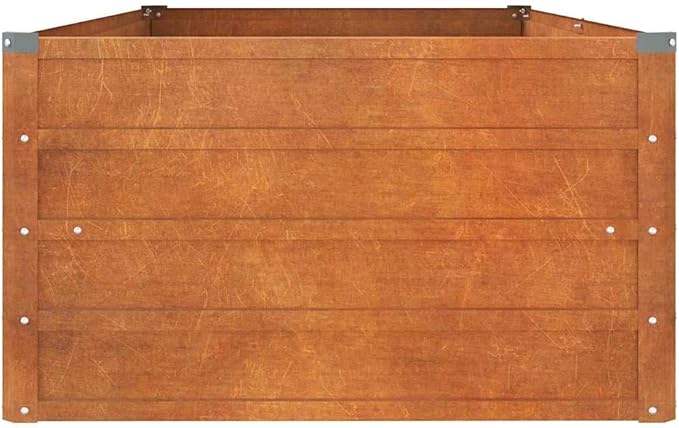 Corten Steel Raised Garden Bed 63 x 63 x 17.7 in Rusty Brown Large Outdoor Planter Box Rectangular Metal Container for Herbs Vegetables Flowers Patio Yard