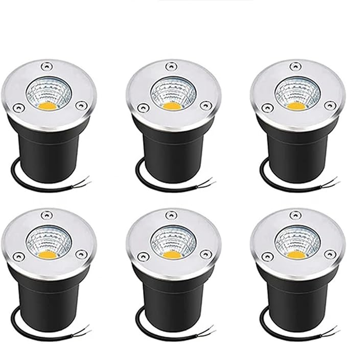 6PCS Underground Light LED - LED Beam Spotlight AC85-265V COB Garden Landscape Lights IP66 Waterproof Recessed Buried Lights for Outdoor Park Driveway Underground Lighting(Red25W)