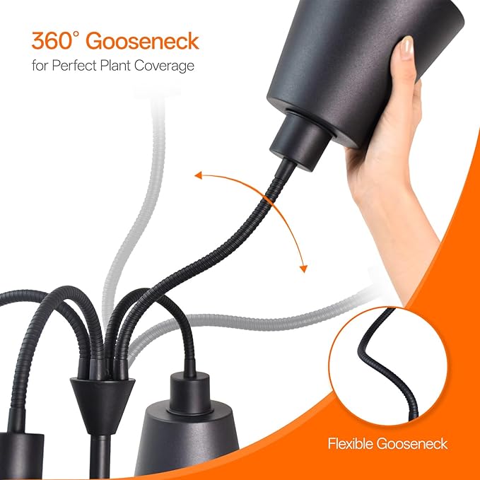 Bstrip Grow Lights for Indoor Plants Non-Dimmable 4 Head Plant Light Stand with Flexible Gooseneck 3800K Full Spectrum Light for Plants Growing 59 Standing Grow Light with Timer