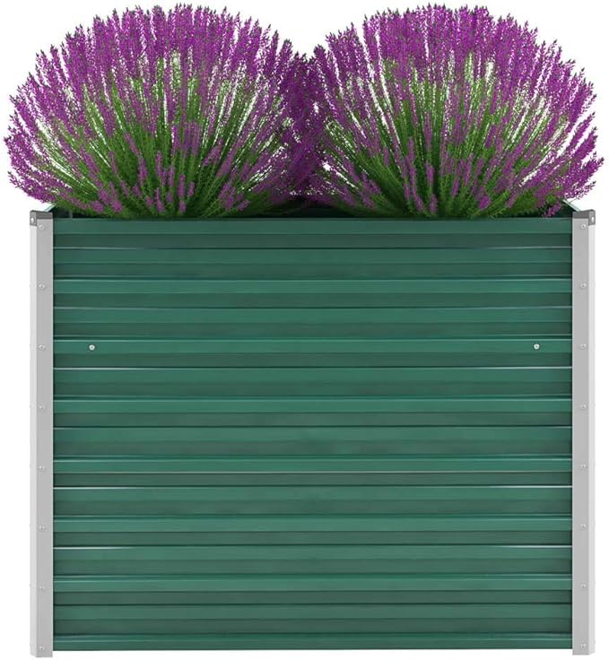 Garden Raised Bed Galvanized Steel 39.4x15.7x31.3 Green