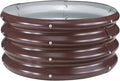 Round Metal Garden Planter Raised Bed Brown 24-Inch Diameter