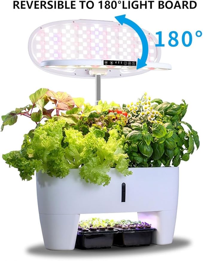 Indoor Herb Garden Planter Kit16 Pods Hydroponics Growing System with LED Grow LightHerb Garden Germination Kit with Intelligent Water Pump&amp7L Water Tank