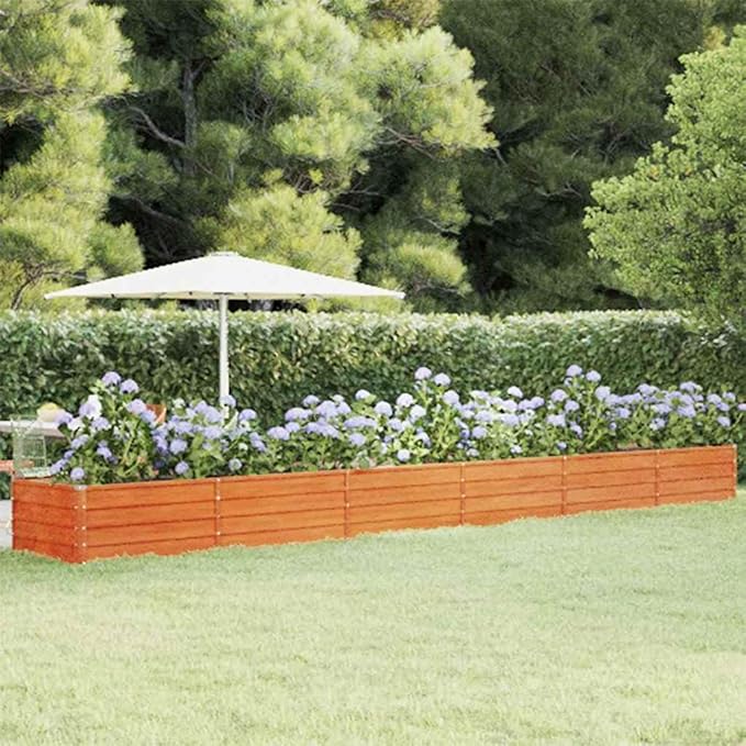 Garden Raised Bed Rusty Corten Steel Large Tough Drainage Holes Plant pots Indoor Plant Holders Succulent pots for Indoor Balcony