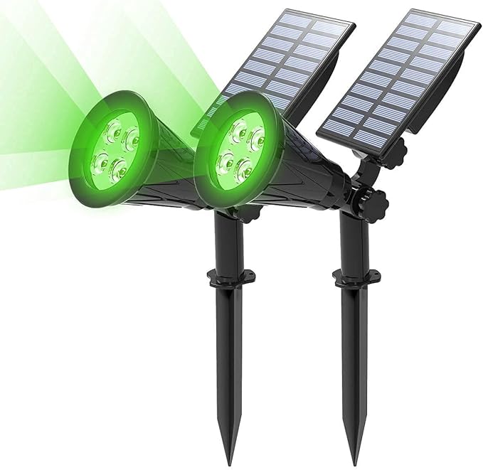 T-SUN Solar Spotlights Green 7LED Solar Spotlights Color Changing
