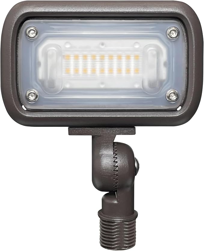 GKOLED 7W Outdoor LED Low Voltage Landscape Lighting Flood Light 2700K 550Lumen 9-15V AC/DC 1/2 Adjustable Knuckle Mount