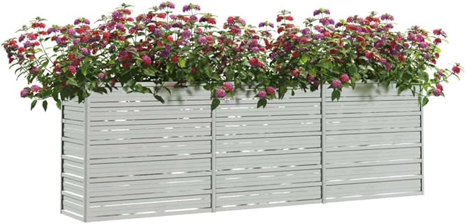 Garden Raised Bed 94.5x15.7x30.3 Galvanized Steel Silver Silver 29.39 lbs