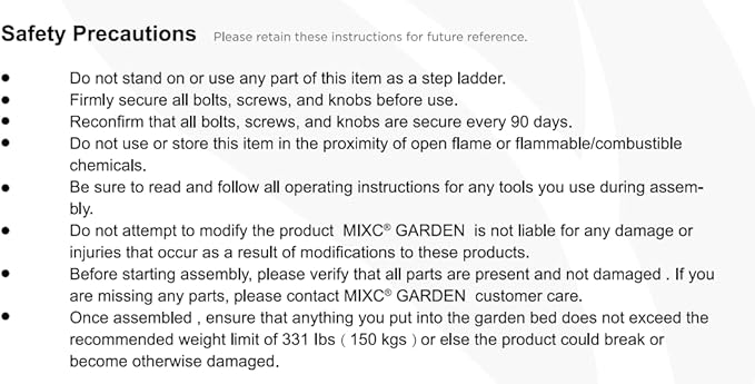 MIXC 50 * 26 * 31 Large Metal Raised Garden Beds with Legs Elevated Planter Boxes Outdoor Raised for Gardening Bigger Planter Box for Vegetable Flower Herb