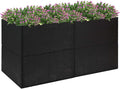Outdoor Raised Garden Bed Planter Box Wicker Garden Planter Raised Garden Boxes for Vegetables Flowers Herbs Black 61.8x31.5x31.5 Poly Rattan-702