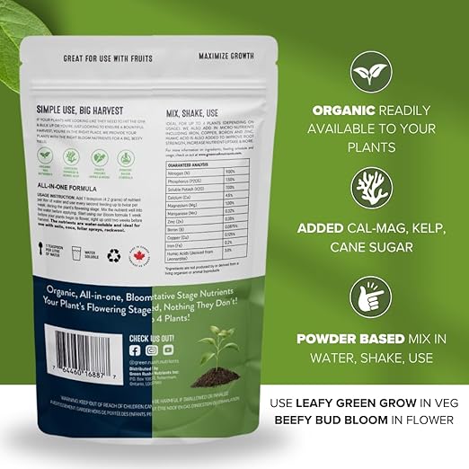 Organic Veg to Harvest Double Pack – Indoor &amp Outdoor Fertilizer for Leafy Greens Vegetables Herbs &amp More – Grow &amp Bloom Combo (1000g - 8 Plants)