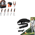 Garden Tools Set 8 Piece Gardening Tools Set with Non Slip Ergonomic Handle+ Trimmer Shoulder Strap for Weed Adjustable Shoulder Straps Pads