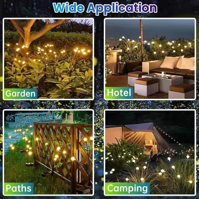 Outdoor Solar Garden Lights 8 Head LED Landscape Spotlights Waterproof Decorative Pathway Lighting for Yard &amp Patio 4 Pack