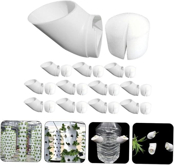 Happyyami Hydroponic Planting Cups Plant Containers Mesh for Hydroponics Growing Tower Cup