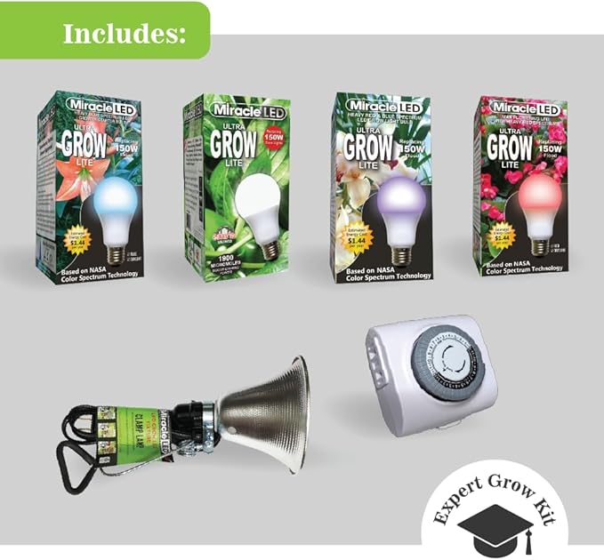 Miracle LED Classroom Gardener Clamp-on LED Grow Light Kit with Sproutmatic Timer Controls 2-Pack (Count of 1)