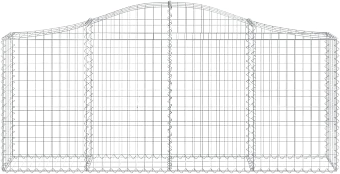 Arched Gabion Baskets Galvanized Iron Planter for Outdoor Gardening Metal Flower Plant Beds Large Boxes - 78.7x11.8x31.5/39.4 (2 pcs)