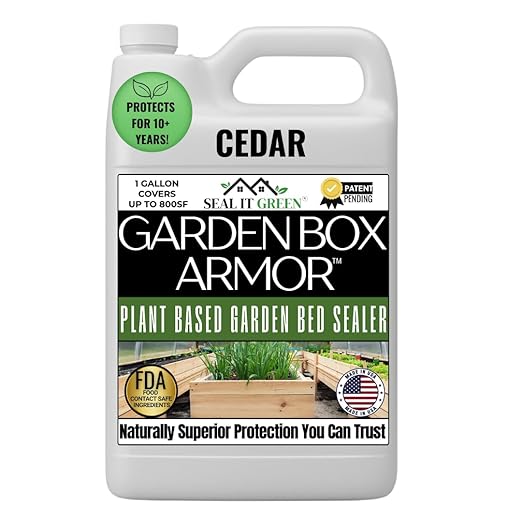 Seal It Green Cedar Garden Box Sealer-Plant Based Non-Toxic and Non-Leaching Garden Bed Wood Sealer. Helps Protect Cedar &amp All Wood Types Used for Raised Bed Gardens. Zero Toxic Chemicals (