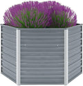 Garden Raised Bed Galvanized Steel 50.8x50.8x31.3 Gray