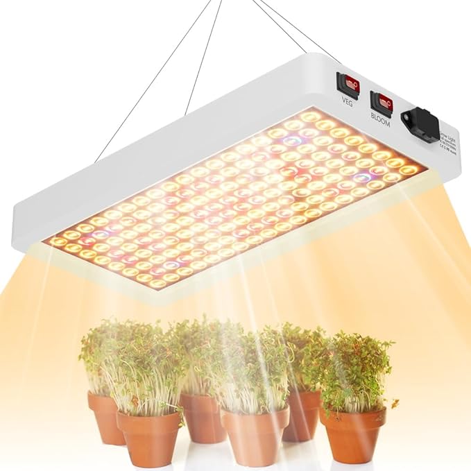 2000W LED Planting Lamps Full Spectrum Grow Light 2 Modes Veg/Bloom Dimmable with UV &amp IR. US-plug ready Suits Greenhouse Tents Hydroponic Setups. Enhances plant growth by simulating natural sunl
