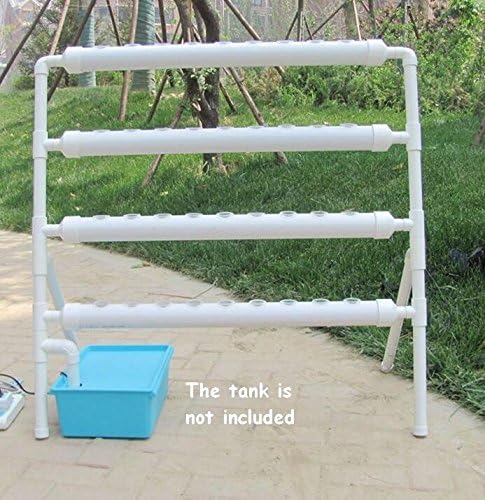 Wall-Mounted Hydroponic Grow Kit 36 Plant Sites Hydroponics Planting System 4 Food-Grade PVC Pipes Hydroponic Gardening Indoor System with 110V Well PumpPlanting SpongeHose