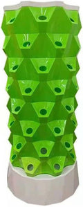 80 Pots Hydroponics Tower Set Cultivation Garden Tower Aeroponics Growing Kit for Indoor &amp Outdoor Grow Fruits Vegetables (Green)