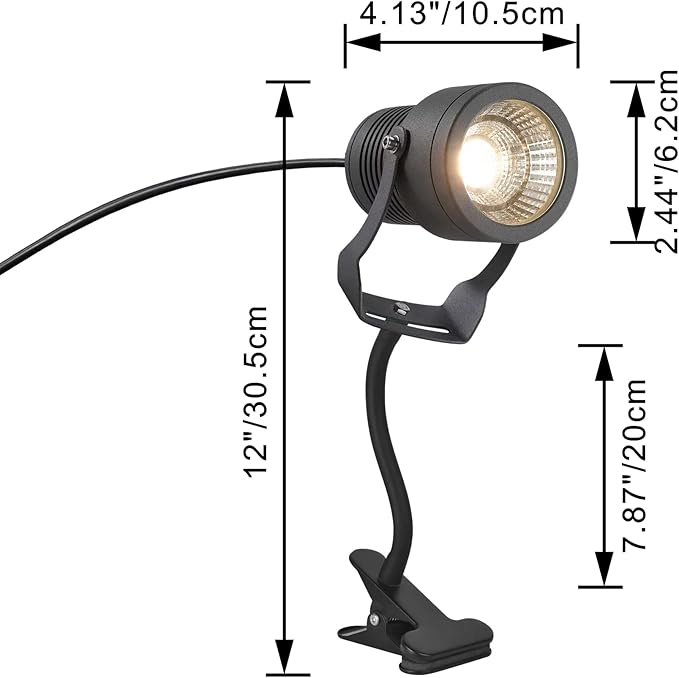 kiven IP65 Waterproof LED Landscape Up Down Light LED Decorative Spotlight Lamp with Plug-in Cord and Timer for Indoor Outdoor Plants Yard Advertising Board (10W Cool White)