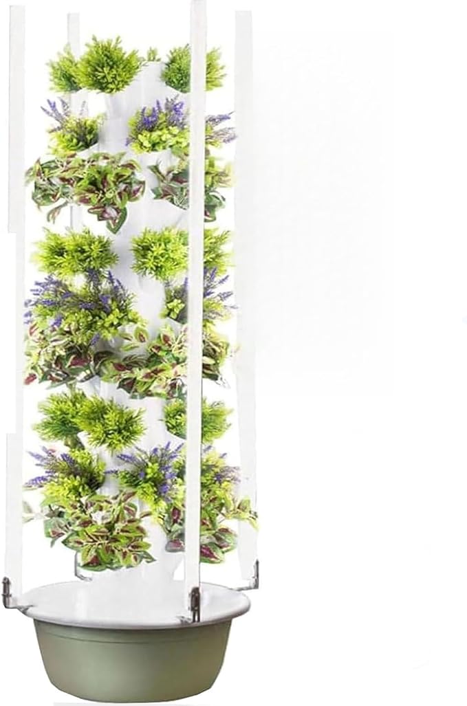 Outdoor Hydroponic Tower Hydroponics Growing System Kit with LED Grow Lights Indoor Vertical Tower System Kit for Green Vegetables and Fruits for Herbs Fruits and Vegetables5Layers/20Pots