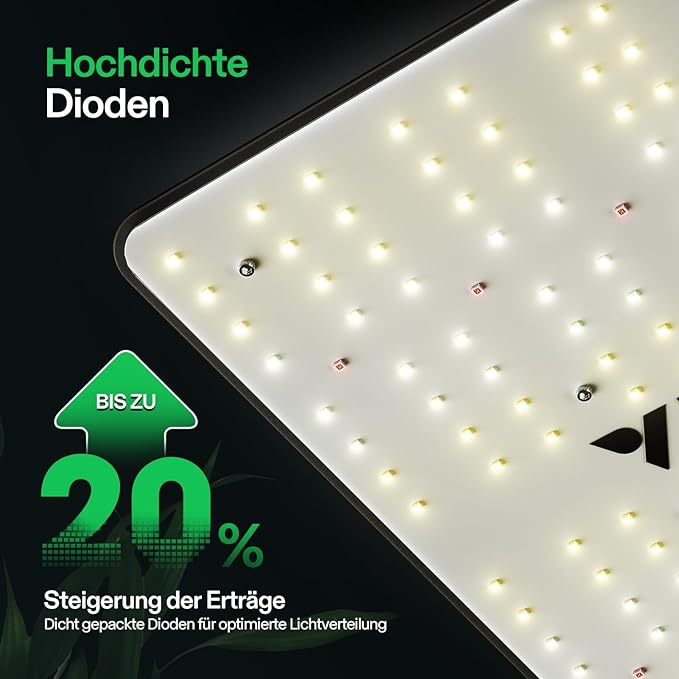 VIVOSUN VS1000 LED Grow Light with Full Spectrum Diodes &amp Sosen Driver Dimmable Lights and 2-Pair 1/8 Inch Adjustable Grow Light Hanger for Grow Light Inline Fan Filters