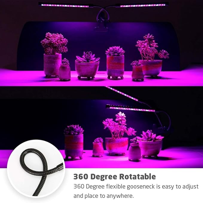 9w Adjustable Gooseneck Led Grow Light Single Head Timing Function for Indoor Plants Hydroponic Greenhouse Vegetable Garden