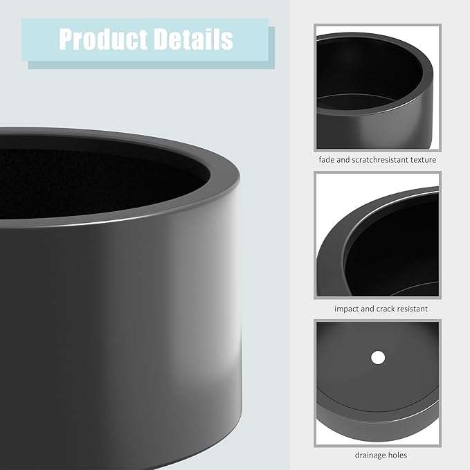 Heavy Duty Corten Steel Round Raised Garden Bed Kit 15.5 Dia. x 12 H. Pre Rusted Metal Planter Box for Vegetables Flowers Herbs Black Ideal for Outdoor Gardening