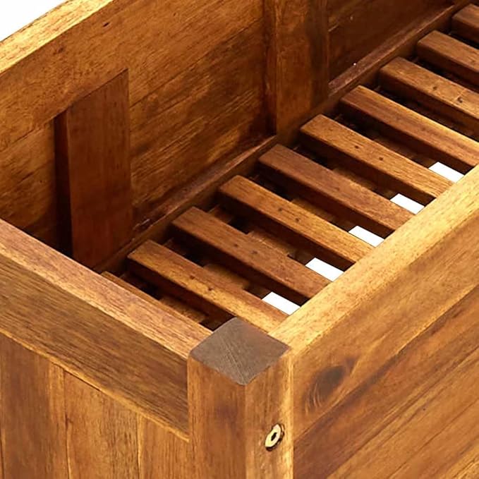 Raised Garden Bed 59.1 x 11.8 x 9.8 in Brown Solid Acacia Wood Outdoor Planter Box with Oiled Finish Large Planter for Patio Balcony Herb &amp Flower Garden