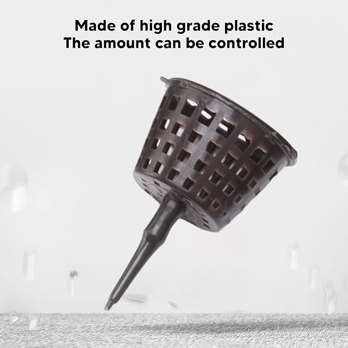 100PCS Bonsai Fertilizer Cups Plastic Fertilizer Mesh Basket with Lid Planting Fertilizer Net Pot Garden Nutrition Box Tools for Succulents and Orchids (Small Size with Lid)