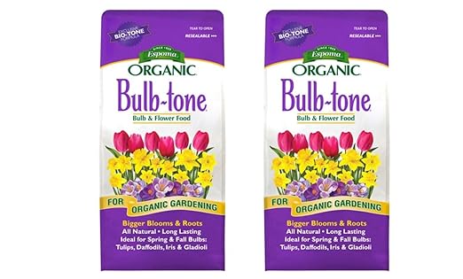 Espoma Organic Bulb-Tone 3-5-3 Natural &amp Organic Fertilizer and Plant Food for All Spring and Fall Bulbs. 4 lb. Bag. Use for Planting &amp Feeding to Promote Vibrant Blooms - Pack of 2