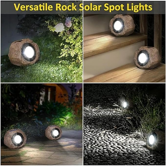 1/2/4 Solar Rock Lights Outdoor – IP65 Waterproof Solar Spot Lights for Yard Path &amp Landscape – Auto On/Off for GardenSidewalks Patios &amp Outdoor Decor (2)