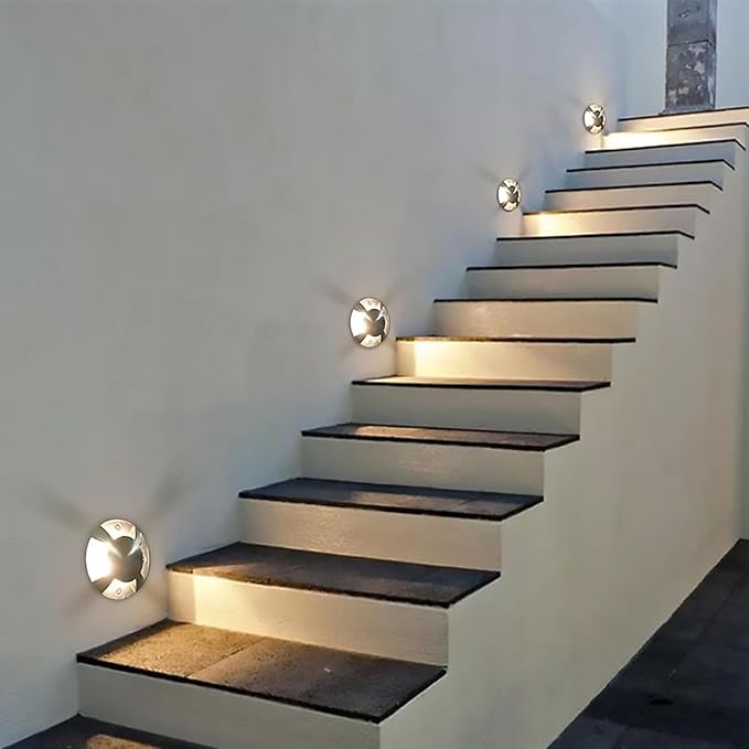 3W LED Landscape Lamps - LED Semi-transparent Underground Lamp AC 220V Side Emitting Outdoor Recessed Spot Light IP67 Waterproof Landscape Garden Decorative Floor Lamp Deck Spotlight(Warm WhiteOne