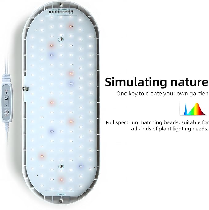 Indoor Garden Hydroponics Growing System Kit Full Spectrum 2.5L Water Tank 10 Pods Plant Germination Height Adjustable Automatic Timer Growth Lamp Countertop with LED Grow Light
