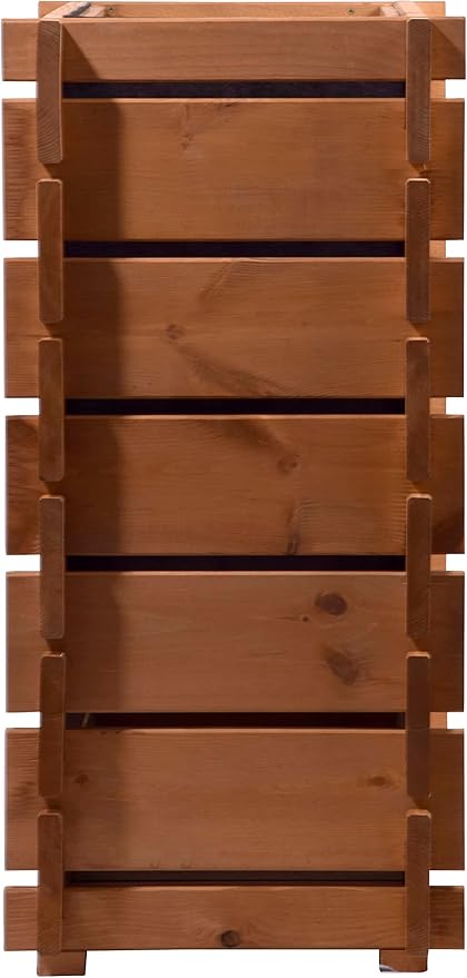 58440FSCe Raised Bed with Interlocking System Pine 79 x 37 x 79 cm Brown