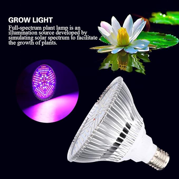 Upgrade 100W Led Grow Light Full Spectrum 150LED E27 Grow Lights for Indoor Plants Greenhouse Veg Bloom Light Hydroponic Grow Lamp 85-265V(White)