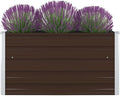 vidaXL Raised Garden Bed - Spacious Planting Solution - Galvanized Steel Material in Brown Color - Square Design - Sturdy with Edge Fold Safety - Easy Assembly - Size: 39.4x39.4x17.7