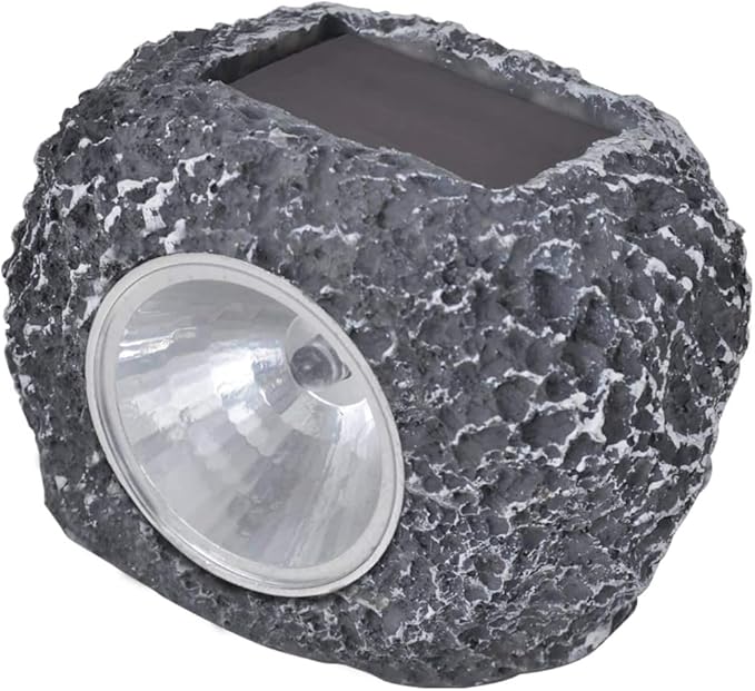 Outdoor Solar Powered LED Spotlight Stone Shape 12 pcs