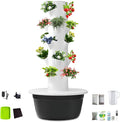 ZAIHW Industrial Hydroponic Tower System – ABS Vertical Planters with Water Circulation &amp Timer Perfect for Balcony/Warehouse Farming5-Layers-Black