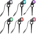 Garden Spotlight with Remote Control 6 Piece Garden Lighting RGB with Ground Spikes for Fences Path Trees Party