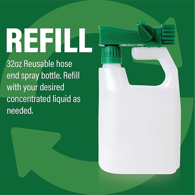Humboldts Secret A &amp B Liquid Hydroponics Fertilizer - Nutrients for Outdoor Indoor Plants (32oz Set) w/ 2-Pack 100:1 Garden Hose End Sprayer | Multipurpose Reusable Bottles (32oz)