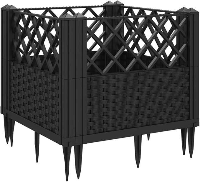 Black Garden Planter Welded Modular Cage with Steel Wire Grid Design for Balcony Patio Raised Bed &amp Landscape - Baskets Fencing 188 Characters