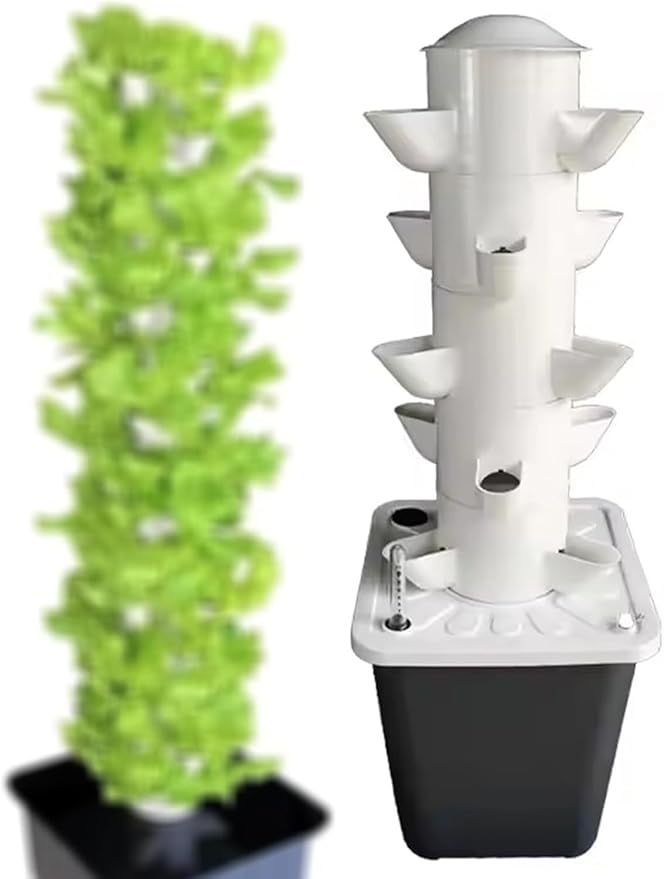 Hydroponics Growing System Tower Indoor Smart Garden Planter 15-Plants Vertical Hydroponic Tower for Vegetables Herbs and Fruits Automatic Watering